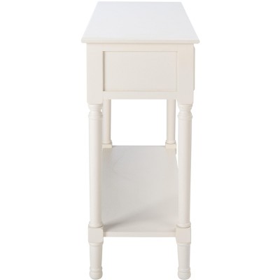 Haines Modern White 2-Drawer Console Table with Carved Details