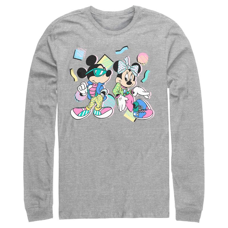 Men's Mickey & Friends 80s Minnie and Micky Mouse Long Sleeve Shirt, 1 of 5