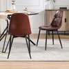 Set of 2 Upholstered Faux Leather Dining Chairs - Modern Kitchen & Dining Room Chairs with Metal Legs, High Back, Easy Assembly (Black) - 4 of 4