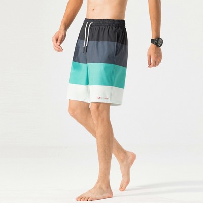 Мужские шорты Alpine Swiss Mens Swim Shorts Beach Trunks Boardshorts Volley Shorts Quick Dry Swimwear Gray Green BoardShort Medium — фото 5