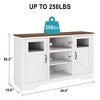 High-Rise Farmhouse-Style TV Stand with LED Lighting Three-Tier Storage Shelving Entertainment Center Suitable for Living Rooms and Bedrooms - 2 of 4