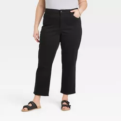 Women's High-Rise Slim Straight Jeans - Universal Thread™ Black 17 Long