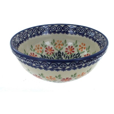 Blue Rose Polish Pottery Garden Bouquet Cereal/Soup Bowl