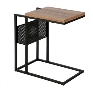 Blackened Bronze and Rustic Oak Side Table - Henn&Hart - 1 of 4