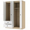 TIRAMISUBEST 4 Door Bedroom Wardrobe Closet with 2 Storage Drawers and Hanging Rod, Wooden Armoire Clothes Organizer with Storage Shelves - 4 of 4