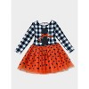 Bewitching Kitten Plaid and Polka Dot Tutu Dress Mia Belle Girls - 3 of 4