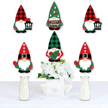 Big Dot of Happiness Red and Green Holiday Gnomes - Decorations DIY Christmas Party Essentials - Set of 20