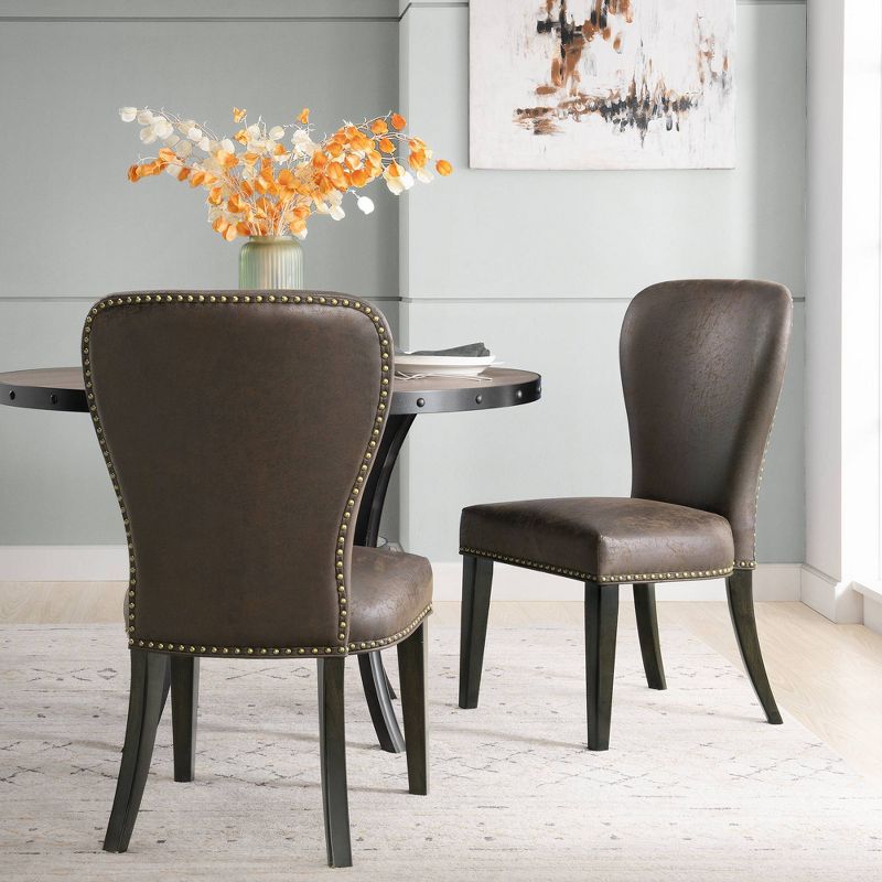 Set of 2 Savoy Upholstered Dining Armless Chairs - Alaterre Furniture, 4 of 20