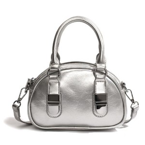Paaaawaters Fashionable PU Leather Handbag with Bowling Bag Style - Unique & Chic, Handheld & Crossbody Option - 1 of 4