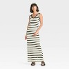 Women's Knit Openwork Maxi Sweater Skirt - Universal Thread™ Black/White Striped - 3 of 3