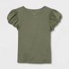 Women's Ribbed Puff Short Sleeve Blouse - A New Day™ - 4 of 4