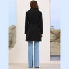 INSPIRE CHIC Women's Lapel Collared Open Front Long Sleeve Belted Overcoat - 3 of 4