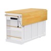 Large Kitchen Island with 2 Bar Stools, Power Outlet, Door Interior Storage Rack, Kitchen Storage Cart - 3 of 4