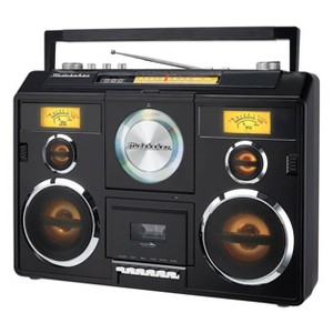 Studebaker SB2140B Portable Stereo Boombox with Bluetooth CD AM/FM and Cassette Player - Black - 1 of 4