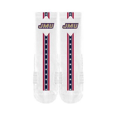 NCAA James Madison Dukes  Adult Flags Crew Socks - M/L