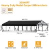20'x40' Heavy-Duty Metal Carport Kit with Galvanized Steel Roof - 100 MPH Wind Resistant, 35 PSF Snow Rated - 2 of 4