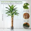 Artificial Banana Tree, 5FT Faux Banana Tree with Grey Planter, Artificial Plants with 11 Faux Banana Leaves Plant - 2 of 4