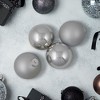 Northlight 4ct Shiny and Matte Silver Glass Ball Christmas Ornaments 4" (100mm) - 2 of 4