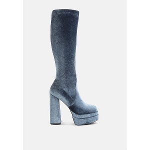 Lazuli High Block Heel Velvet Boot - 1 of 4