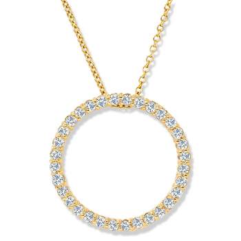 Pompeii3 14K Yellow Gold 1/2ct Circle Of Life Lab Created Diamond Pendant Necklace
