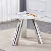 CAVINAS Round Dining Table  42" with Marble Top Stainless Steel Leg for Dining Room - 4 of 4
