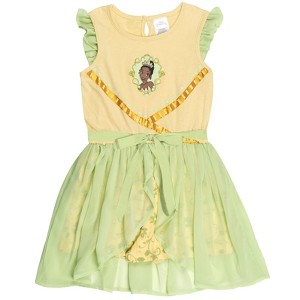 Disney Princess Moana Frozen Rapunzel Jasmine Belle Girls Romper With Skirt Overlay Little Kid to Big - 1 of 4