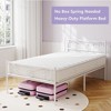 Homhougo Twin Size Metal Bed Frame for Kids, Twin Bed Frames for Girls, with Headboard & Footboard, Steel Slats Support, No Box Spring Needed, Purple - 4 of 4