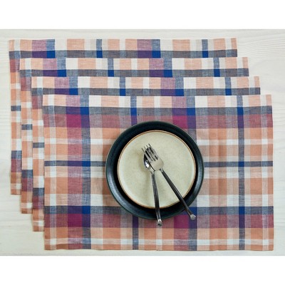 Solino Home Linen  Placemats, Set of 4 | Fall Flavors Madras