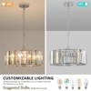 KTMBDW Crystal Chandelier Modern Round/Rectangular Pendant Light Fixture for Dining Room Kitchen Island Chrome - 4 of 4