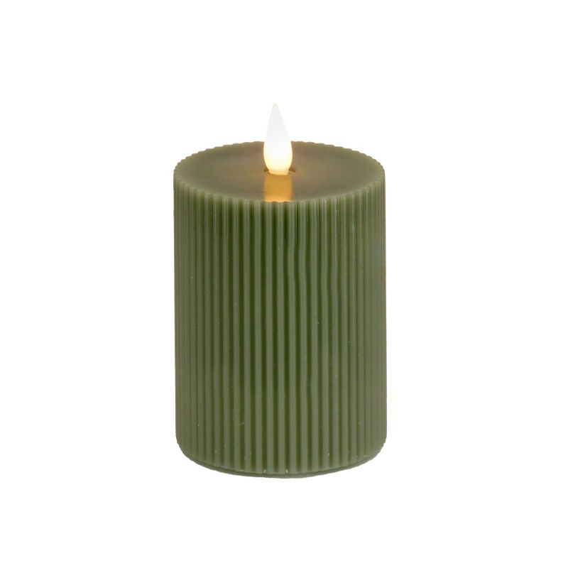 6" HGTV LED Real Motion Flameless Green Candle Warm White Light - National Tree Company, 1 of 5