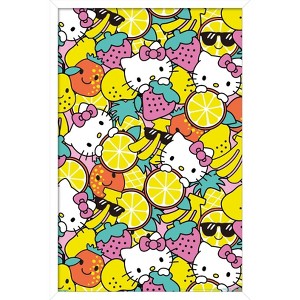 Trends International Hello Kitty: 2016 Fun and Fruity - Sweet Citrus Collage Framed Wall Poster Prints - 1 of 4