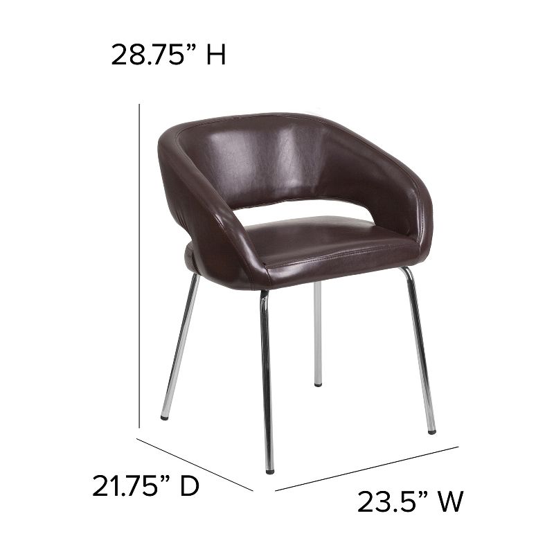 Flash Furniture Fusion Series Contemporary LeatherSoft Side Reception Chair with Chrome Legs, 4 of 11