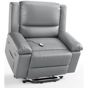 27" Wide Power Lift Recliner Chair for Elderly, Faux Leather w/ Heat, Massage & Adjustable Back and Legs, for Seniors or Mobility Impaired - 1 of 4