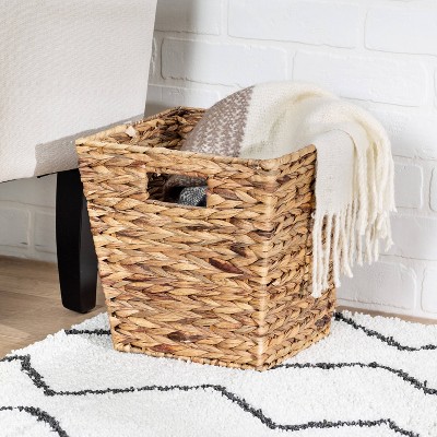 Honey-Can-Do Medium Square Water Hyacinth Basket