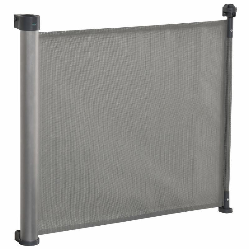 PawHut Retractable Pet Barrier, Mesh Safety Dog and Baby Gate, Extends to 55" for Narrow or Wide Doorways, Hallways, Stairs, gray, 4 of 7