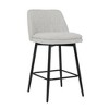 Homy Casa Set of 2 Counter Height Swivel Bar Stools with Upholstered Seats, Backrest & Metal Legs, 360° Rotation, 25.6" Seat Height, Light Gray - 4 of 4