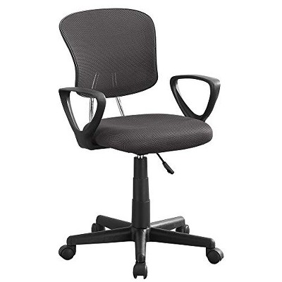 Monarch Specialties Office Chair Adjustable Height Swivel Ergonomic Armrests Computer Desk Work Juvenile Metal Mesh Black Contemporary Modern