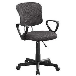 Monarch Specialties Office Chair Adjustable Height Swivel Ergonomic Armrests Computer Desk Work Juvenile Metal Mesh Black Contemporary Modern - 1 of 4