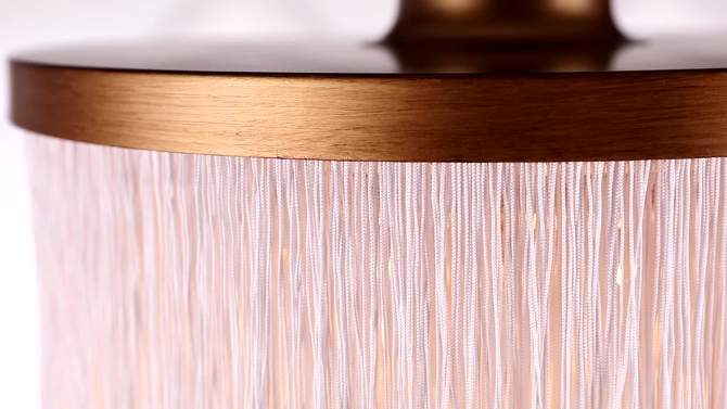 27.5&#34; Fringed/Metal Coco Table Lamp (Includes LED Light Bulb) Gold - JONATHAN Y, 2 of 6, play video
