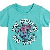 Girls' - Marvel - Spider-man Valentine I'm Stuck On You Fitted Short Sleeve Graphic T-Shirt - 2 of 4