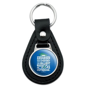 National Lampoons Christmas Vacation Jolliest Bunch Black Leather Keychain - 1 of 4