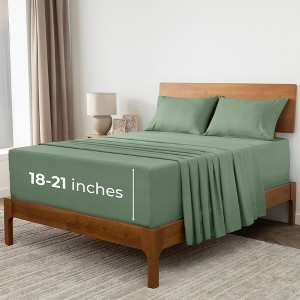 Mellanni 1800 Bed Sheet Set With DEEP Fitted Sheet - 1 of 3