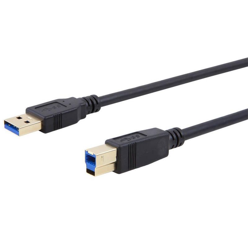 Monoprice USB-A to USB-B 3.0 Cable - 2 Meters - Black (3 Pack) For Docking Station, External Hard Drivers, USB Hub, Printers, Monitor, Scanner, 2 of 5