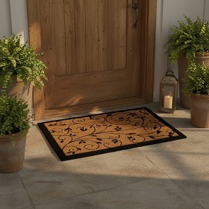 Evideco French Home Goods Sheltered Coir Doormat 30x18 Inch - 1 of 4