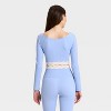 Women's Knit Scallop Cropped Support Long Sleeve Top - JoyLab™ - 2 of 3