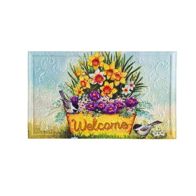 Yellow Bucket Welcome Embossed Floor Mat