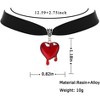 Vampire Blood Drop Choker | Y2K Red Heart Velvet Necklace Goth Gift - 2 of 4
