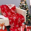 Cotton Soft Cable Knit Blanket, Double sided SnowFlake Bed Blanket - NTBAY - 2 of 4