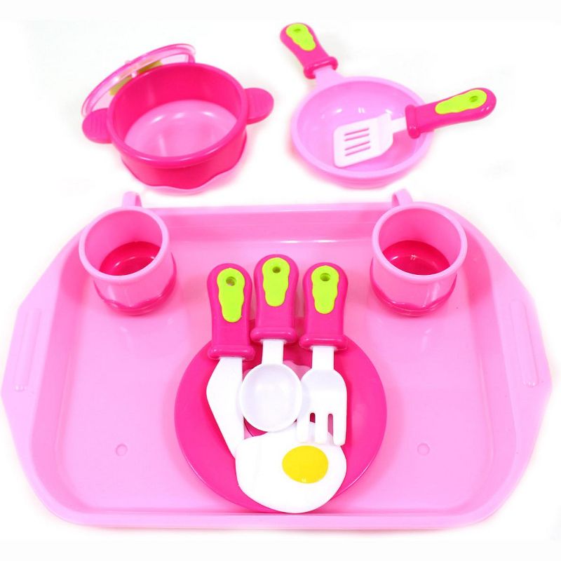 Link Breakfast Cookware Playset with 11 Accessories For Kids Pretend Play - Pink, 2 of 4