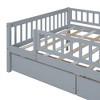 NicBex Full Size Daybed, Wooden Day Bed with 2 Drawers, Sofa Bed Frame with Fence Guardrails - 4 of 4